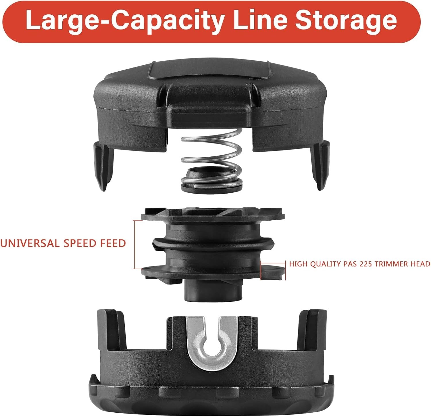 3 Pack String Trimmer Head compatible for Echo Speed Feed 400 3 Pack, Black