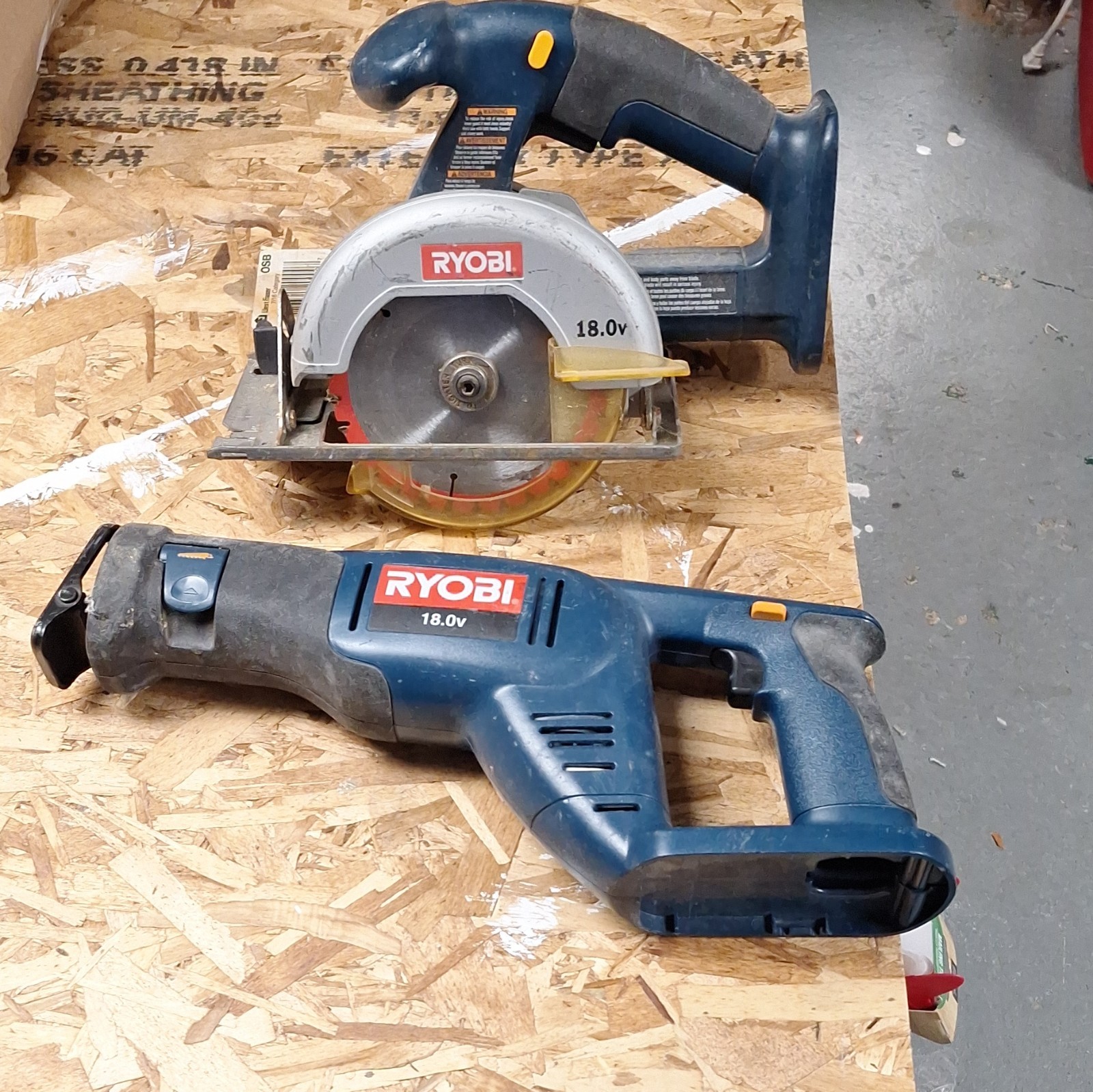 Ryobi 18.0V Battery Cordless 2-Tool Set: Circular Saw & Reciprocating Saw