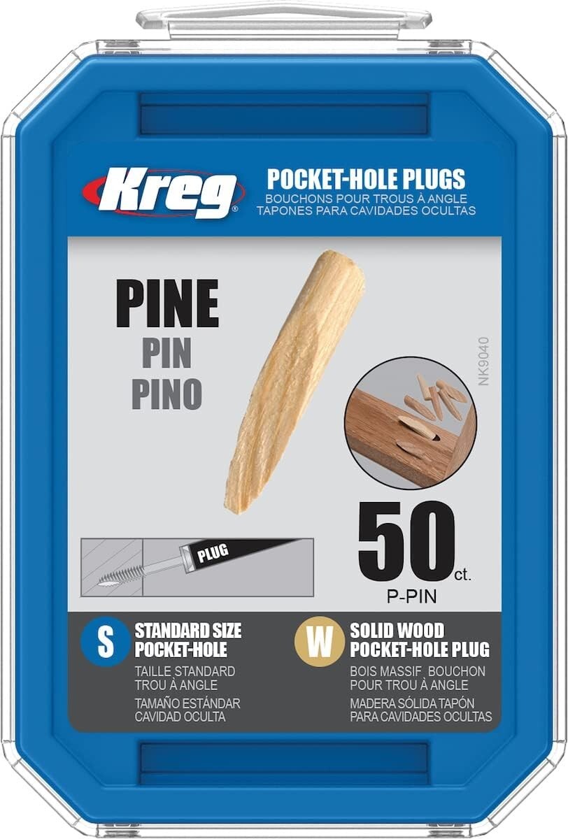 Kreg P-PIN Solid-Wood Pocket-Hole Plugs – Pine – 50 Count (1 Pack)