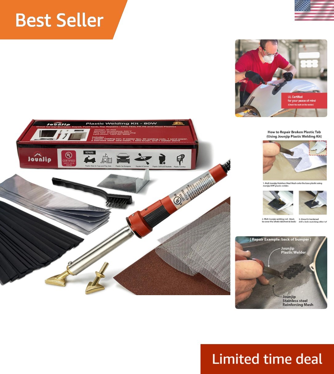 Quick Heating 80W -Certified Plastic Welder | Ideal for Auto and Boat Repair