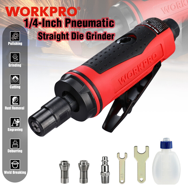 WORKPRO 1/4&Prime; Air Die Grinder Pneumatic Straight Die Grinder Air-Powered 25000RPM