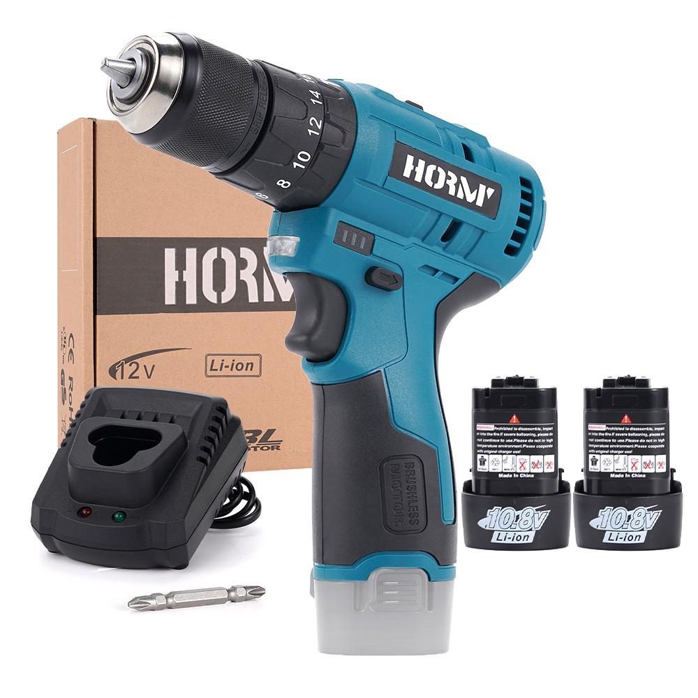 Cordless Hammer Drill with 2 Battery and Fast Charger Brushless Impact Driver US