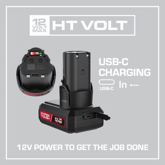 Hyper Tough 12V Brushless Cordless Drill Driver with 1.5Ah Battery