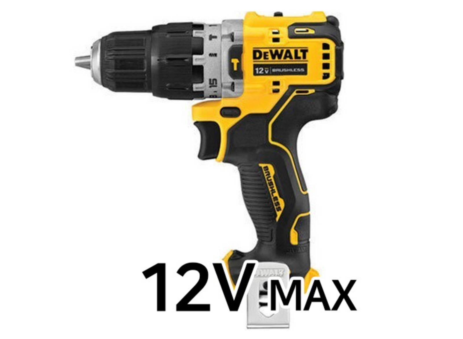 DeWalt DCD706 Drill BL 12V Max Keyless 10mm 1500Rpm 57.5Nm LED 2.64Lb Bare Tool