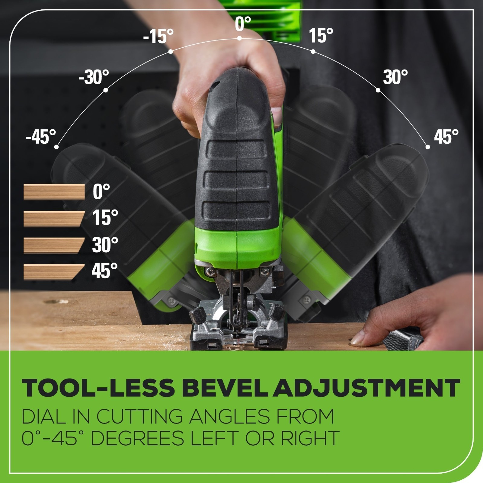 Greenworks 24V Cordless Jig Saw 1-inch Stroke w/ 4Ah USB Battery and 2A Charger