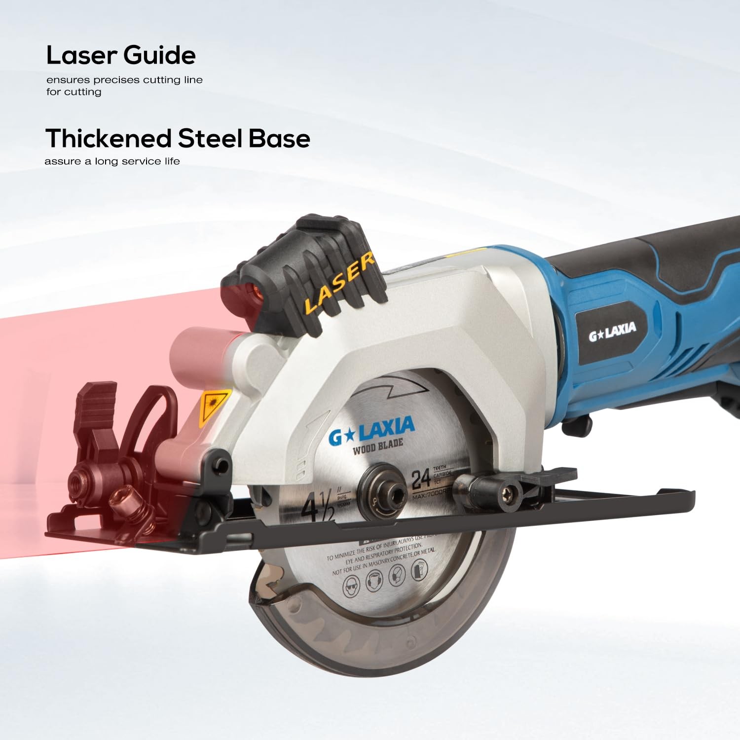 Mini Circular Saw, 4-1/2 3400RPM Cordless Circular Saw with Laser Guide, Rip …