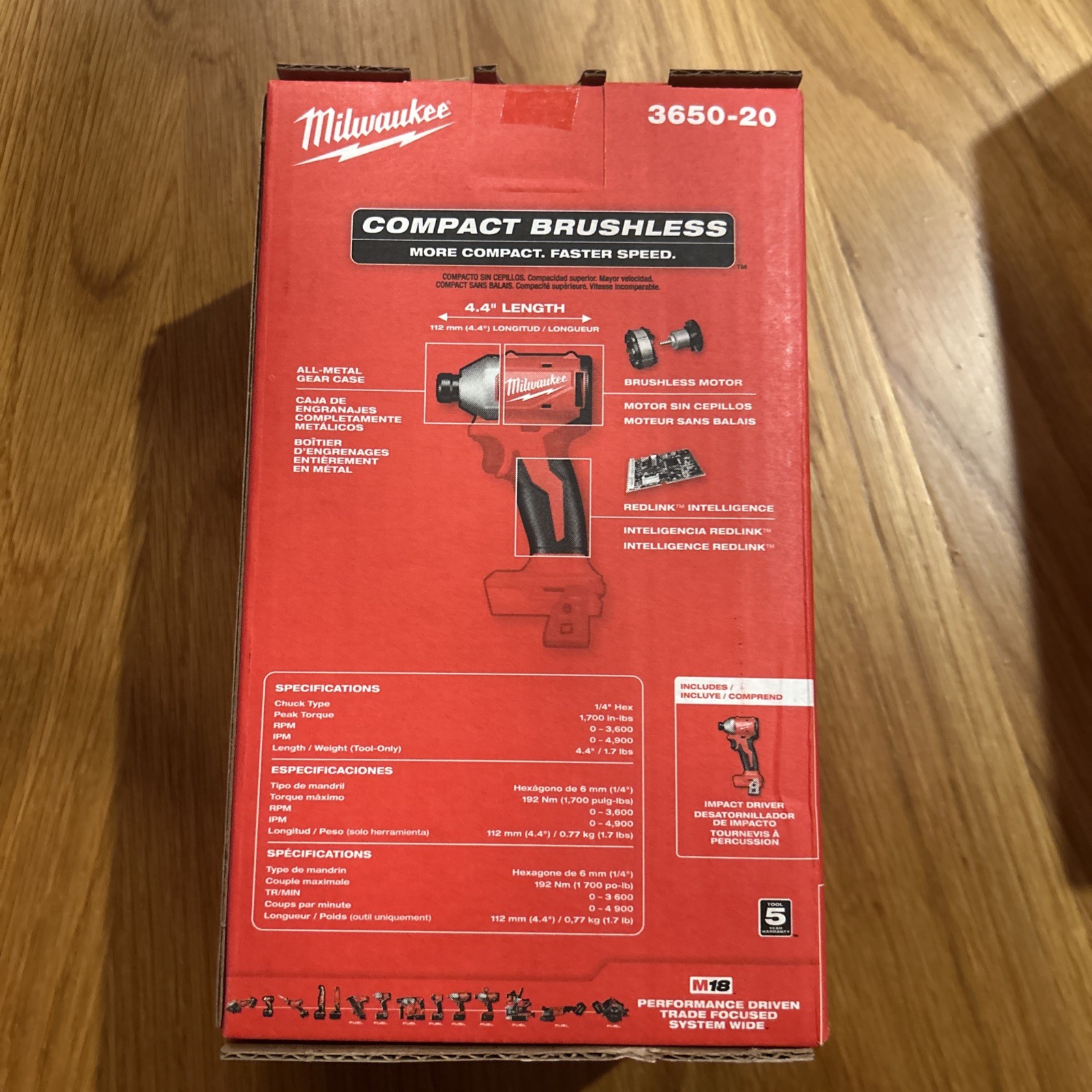 Milwaukee M18 Brushless 1/4 in. Compact Impact Driver 3650-20 with 2.0ah Battery