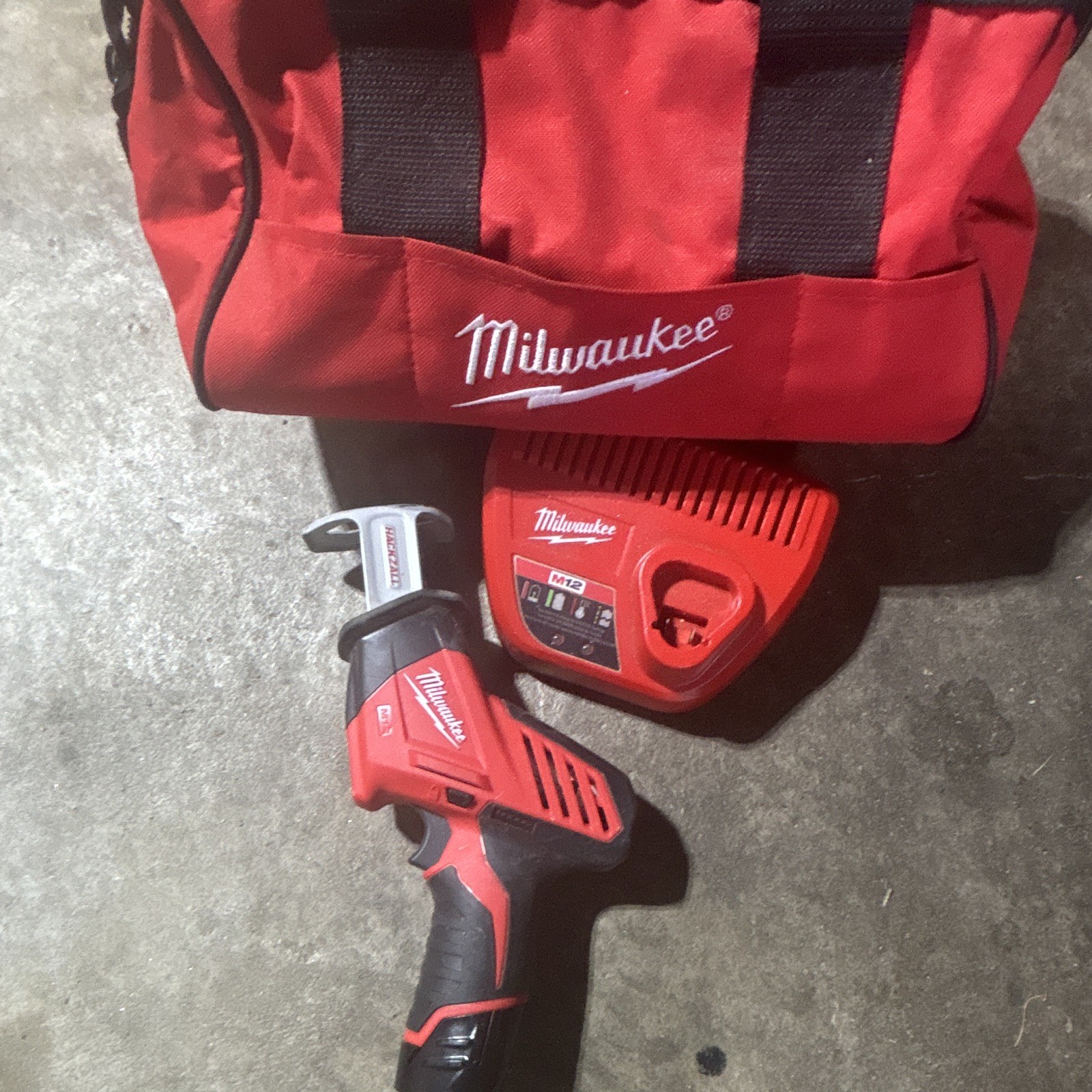 Milwaukee M12 HACKZALL 2420-20 12V Cordless Reciprocating Saw w/ Charger Bag