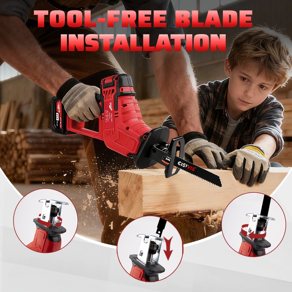Cisivis 18V Cordless Reciprocating Saw for Milwaukee M18 Battery – Bare Tool