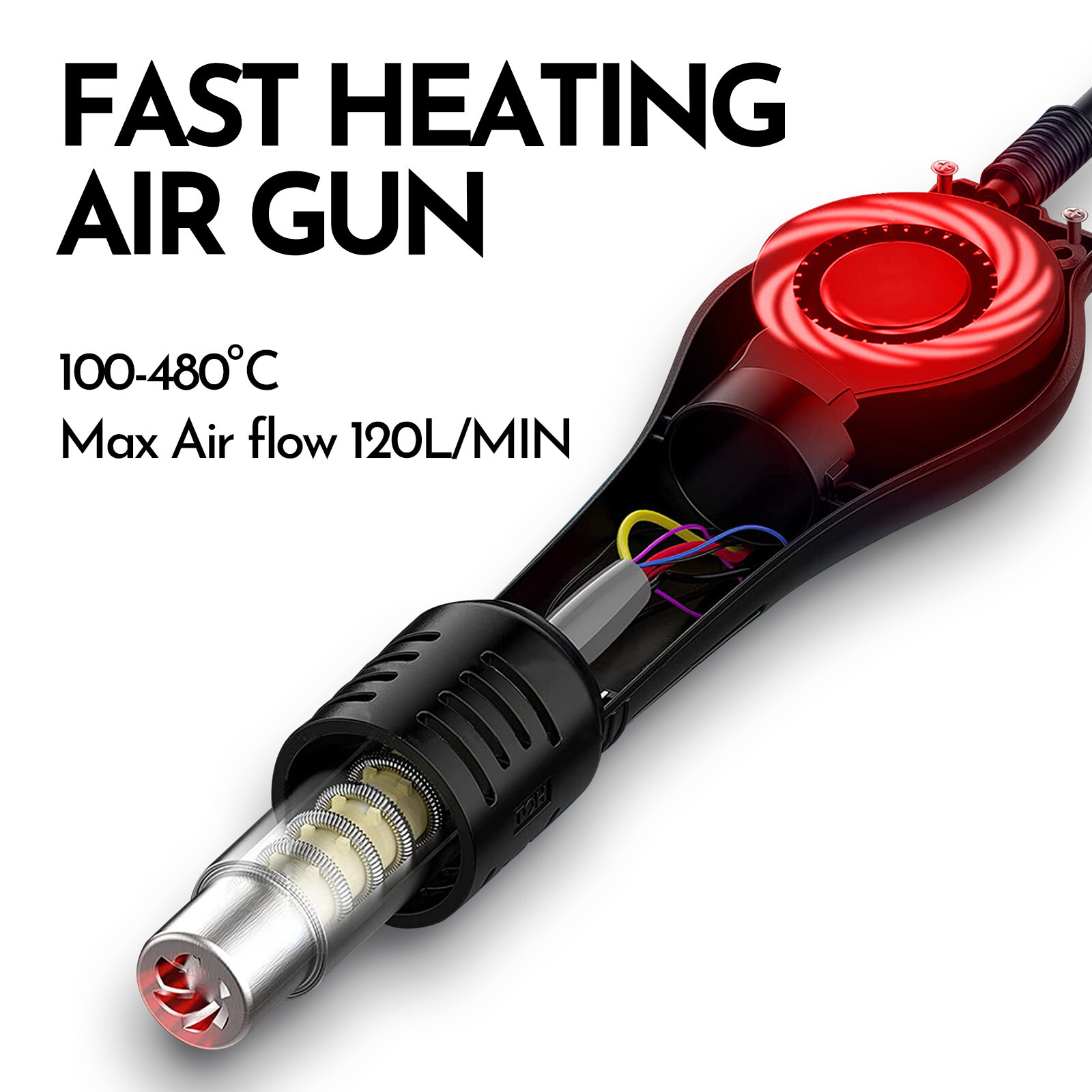 Digital 750W 2in1 Soldering Iron Station Hot Air Rework Welding Tool Kit