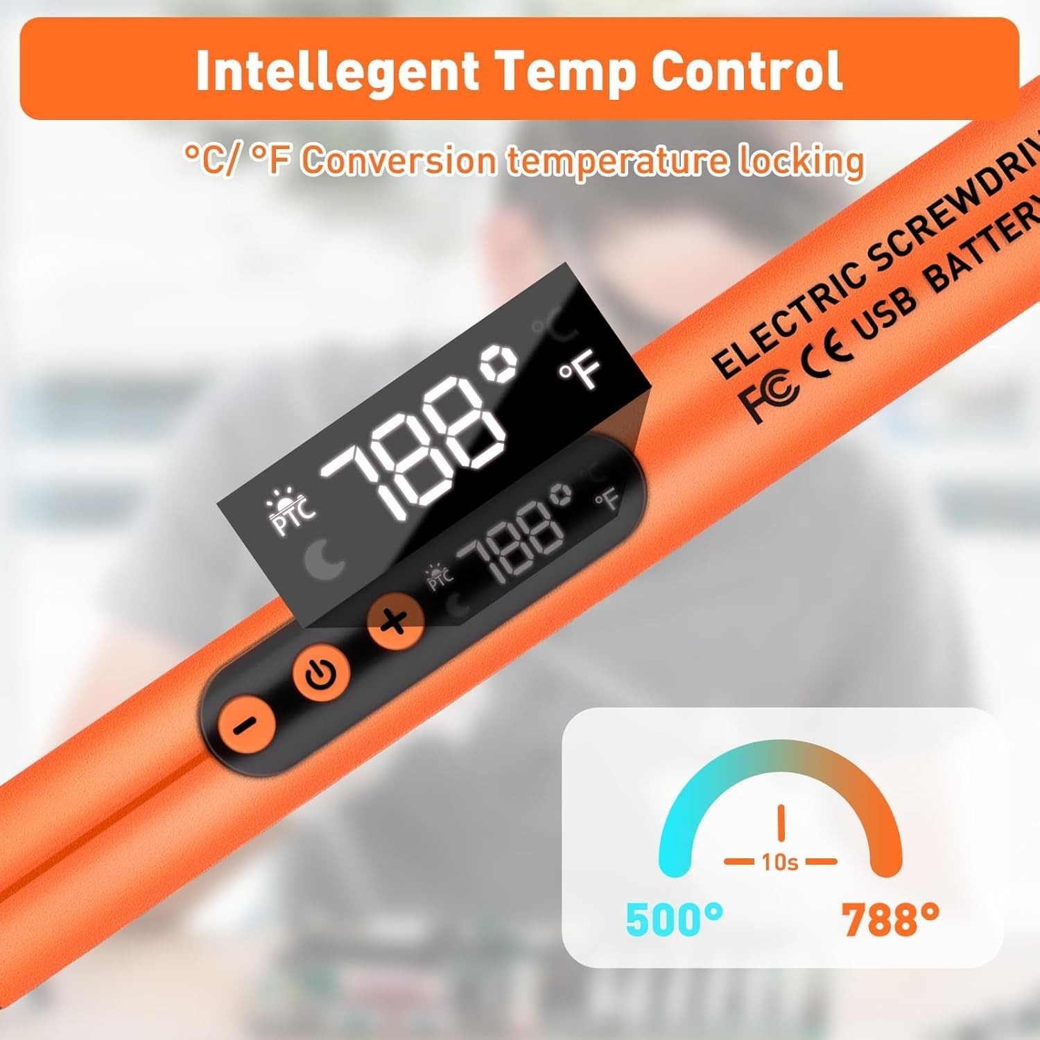 Cordless Mini Soldering Iron Kit with LCD Display, Adjustable Temp, Portable