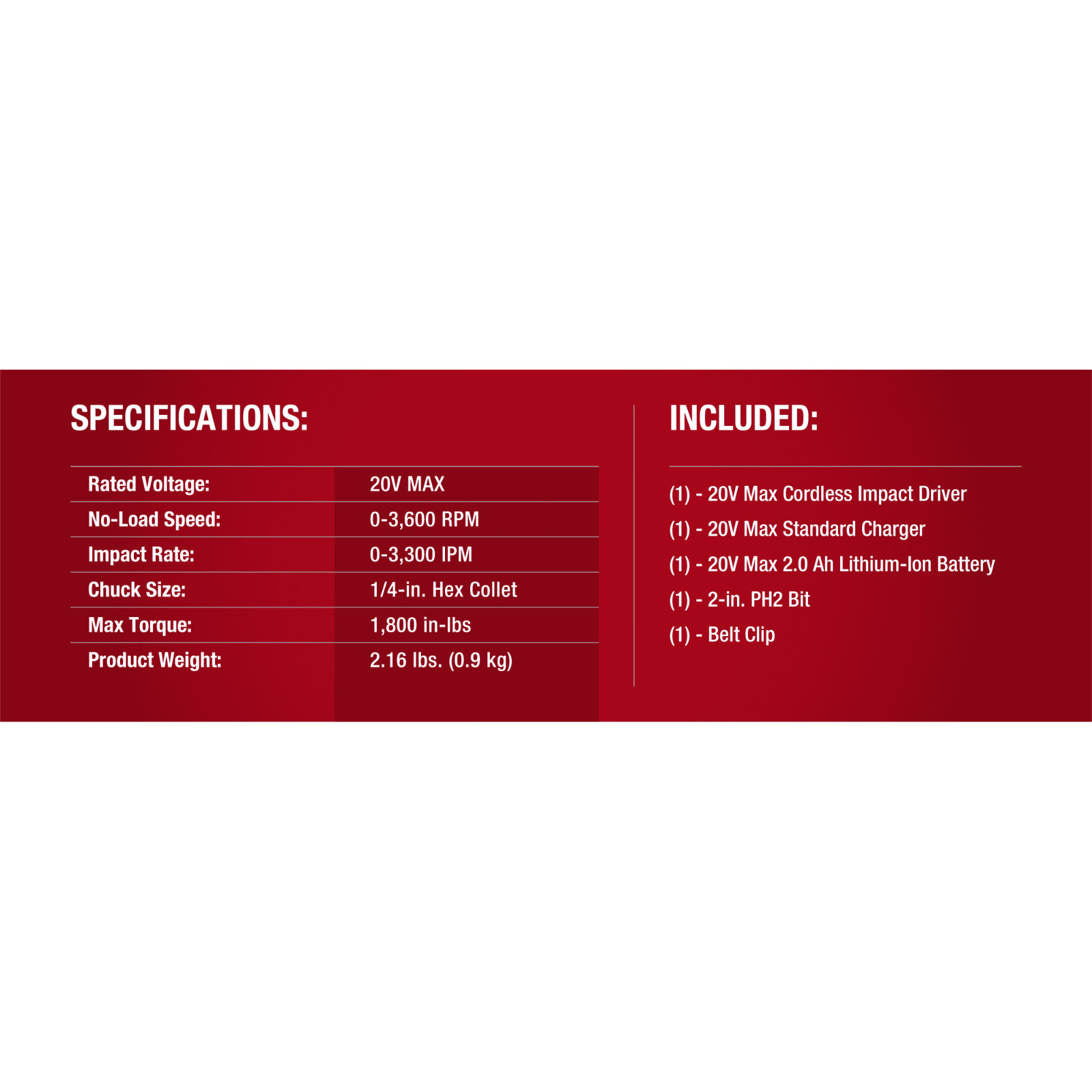 Hyper Tough 20V Brushless 1/4-inch Impact Driver with 2.0Ah Battery & Charger™