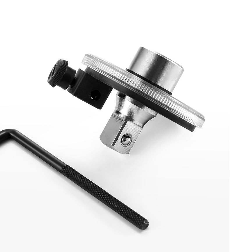 BUBUCAM 1/2 Inch Torque Wrench Angle Gauge Tool, 360° Adjustable 1/2&Prime; Silver