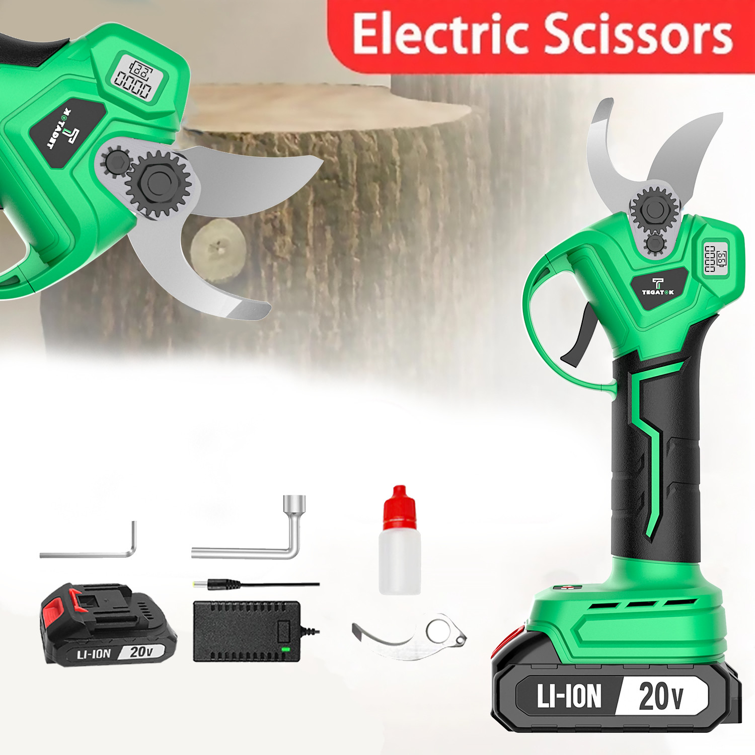 20V Cordless Electric Pruning Shears, Professional Household Pruning Shears