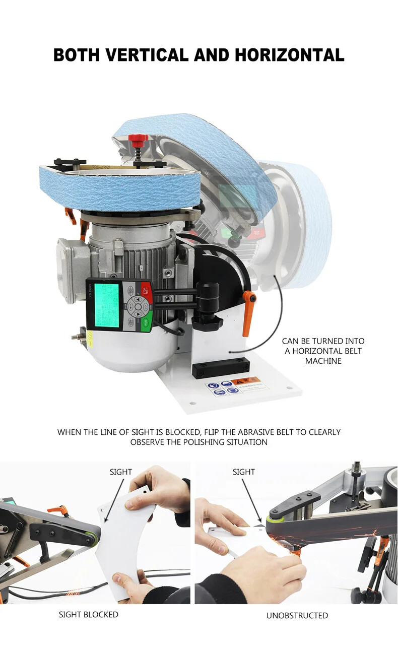 G-SI 220V/380V Electric Polishing Machine Mini Belt Sander Benchtop Belt Sander