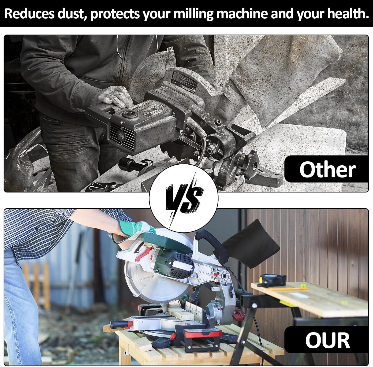 2 PCS Miter Saw Dust Collection Bags, Dust Collector Bags with Zipper and Wir…