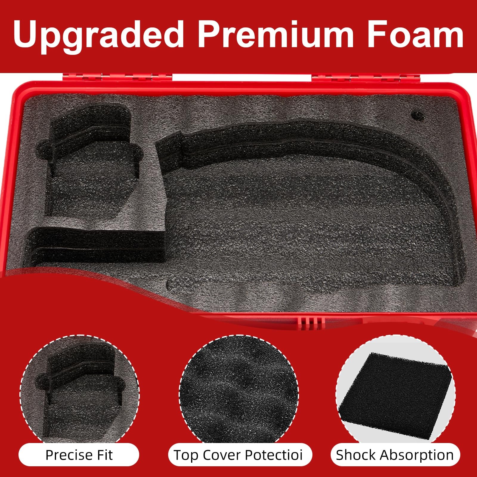 Hard Shell Case for Milwaukee Grease Gun | Fits M18(2646-20) / Red