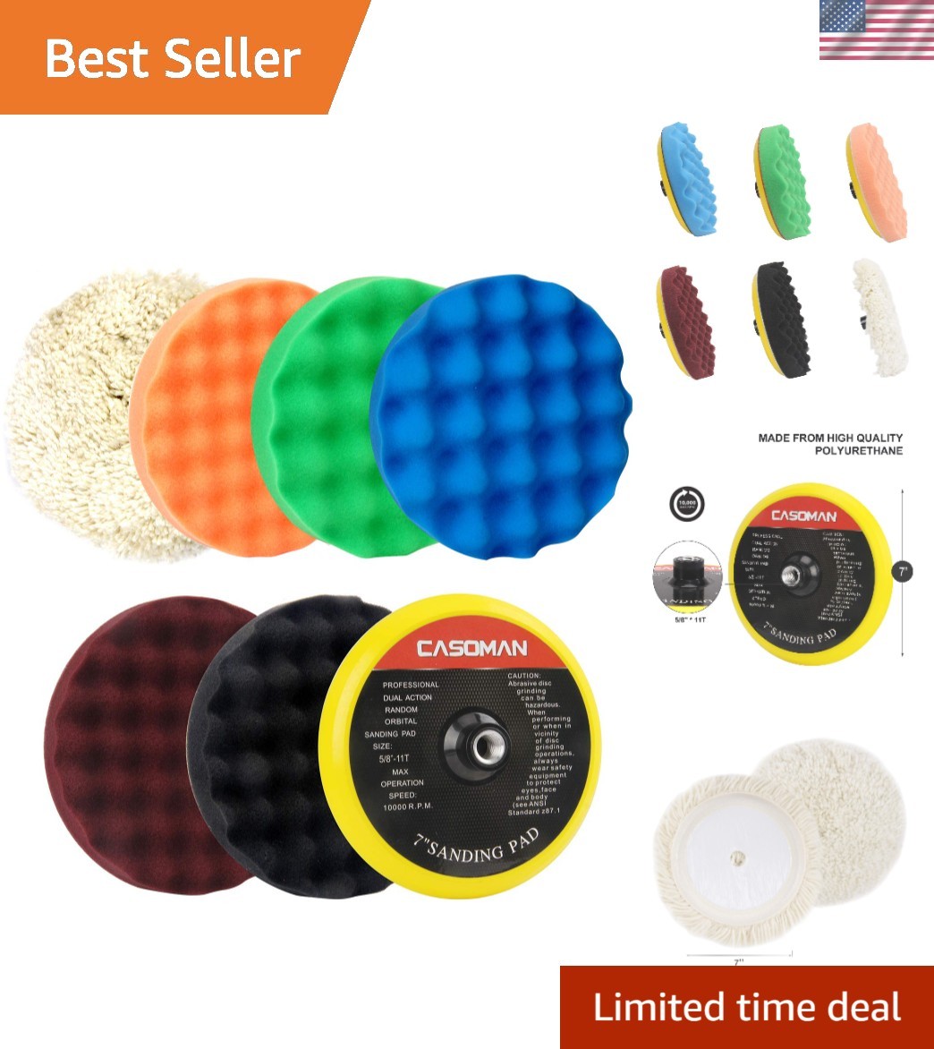 Professional 7-Inch Buffing and Polishing Pads for Any Automotive Finish