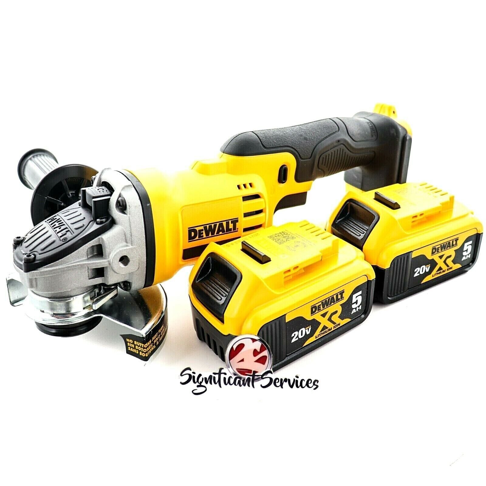 DeWALT DCG412B 20V MAX Li-Ion Cordless Angle Grinder 4 1/2 Cut-Off 5.0 Batteries