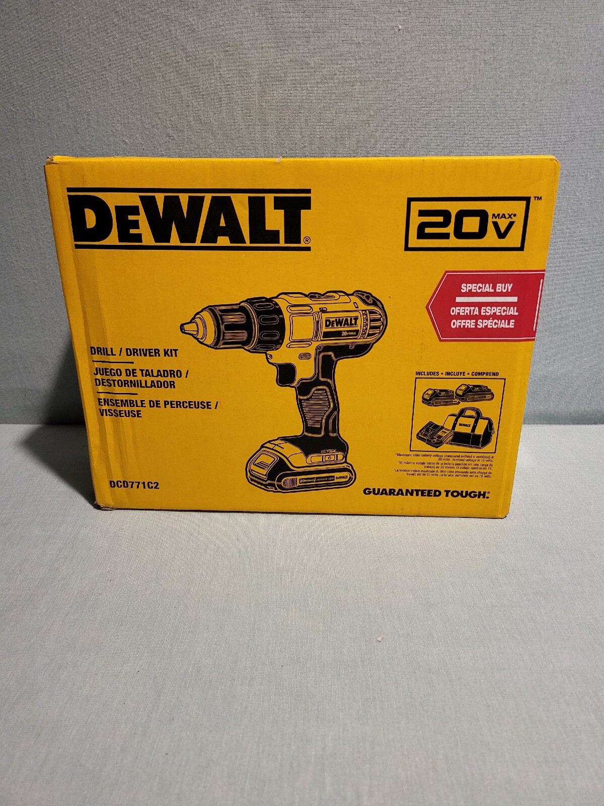DEWALT DCD771C2 20V MAX 1/2&Prime; Compact Drill Driver Kit w/ 2 Batts (1.3 Ah) New