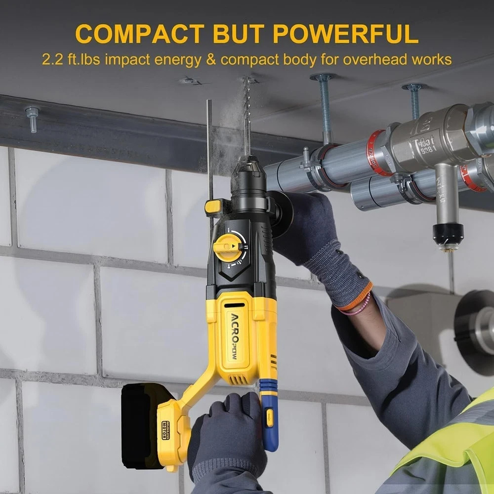 Sds-Plus Cordless Rotary Hammer Drill for Dewalt 20V Battery，Brushless Motor, Sa