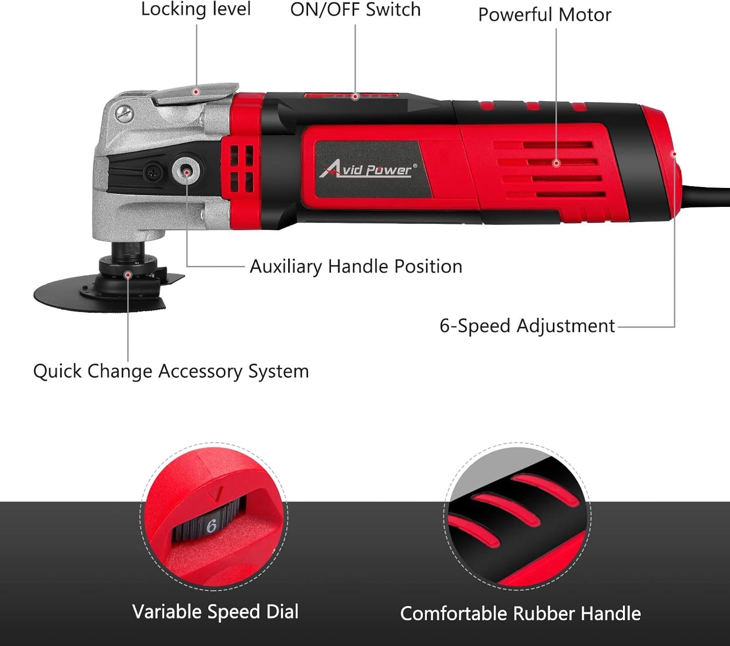 AVID POWER Oscillating Tool, 3.5-Amp Oscillating Multi Tool with 4…. Fast Ship
