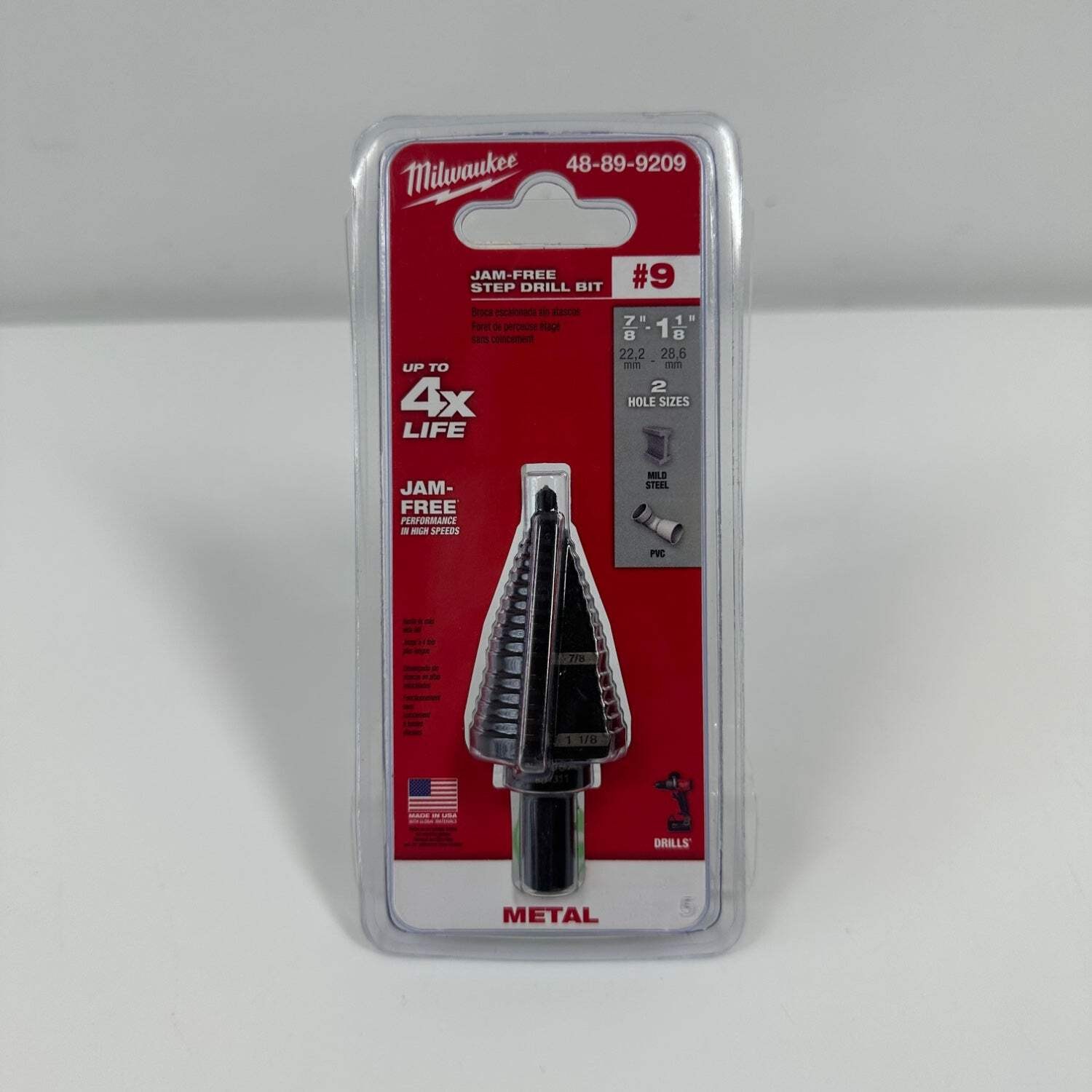 New Milwaukee 48-89-9209 #9 Step Drill Bit, 7/8&Prime; & 1-1/8&Prime;