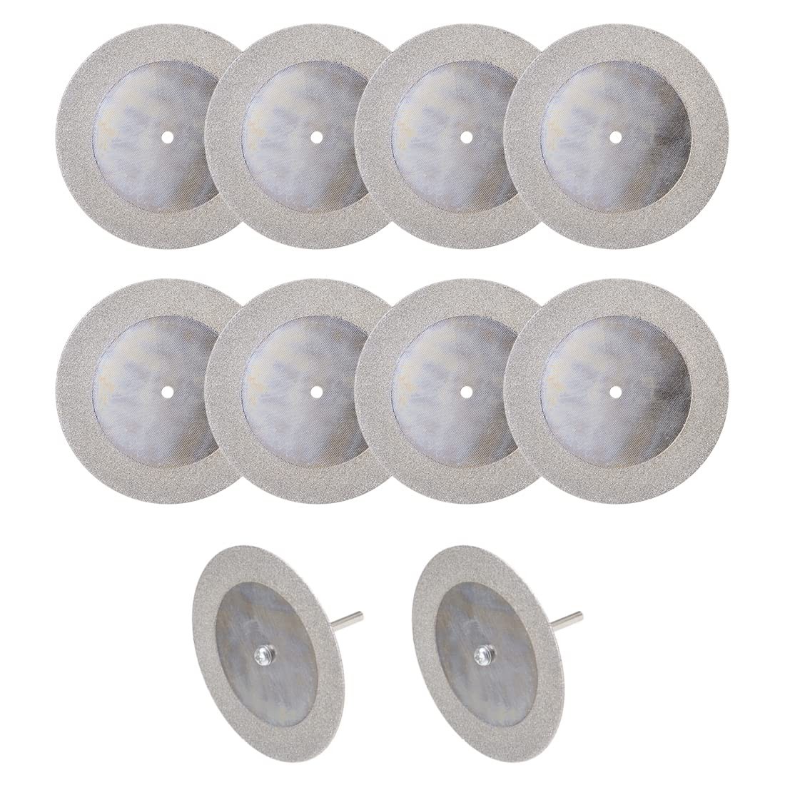 uxcell 10 Pcs 60mm Diamond Cutting Wheels Cut Off Wheel with 2 Pcs Mandrels f…