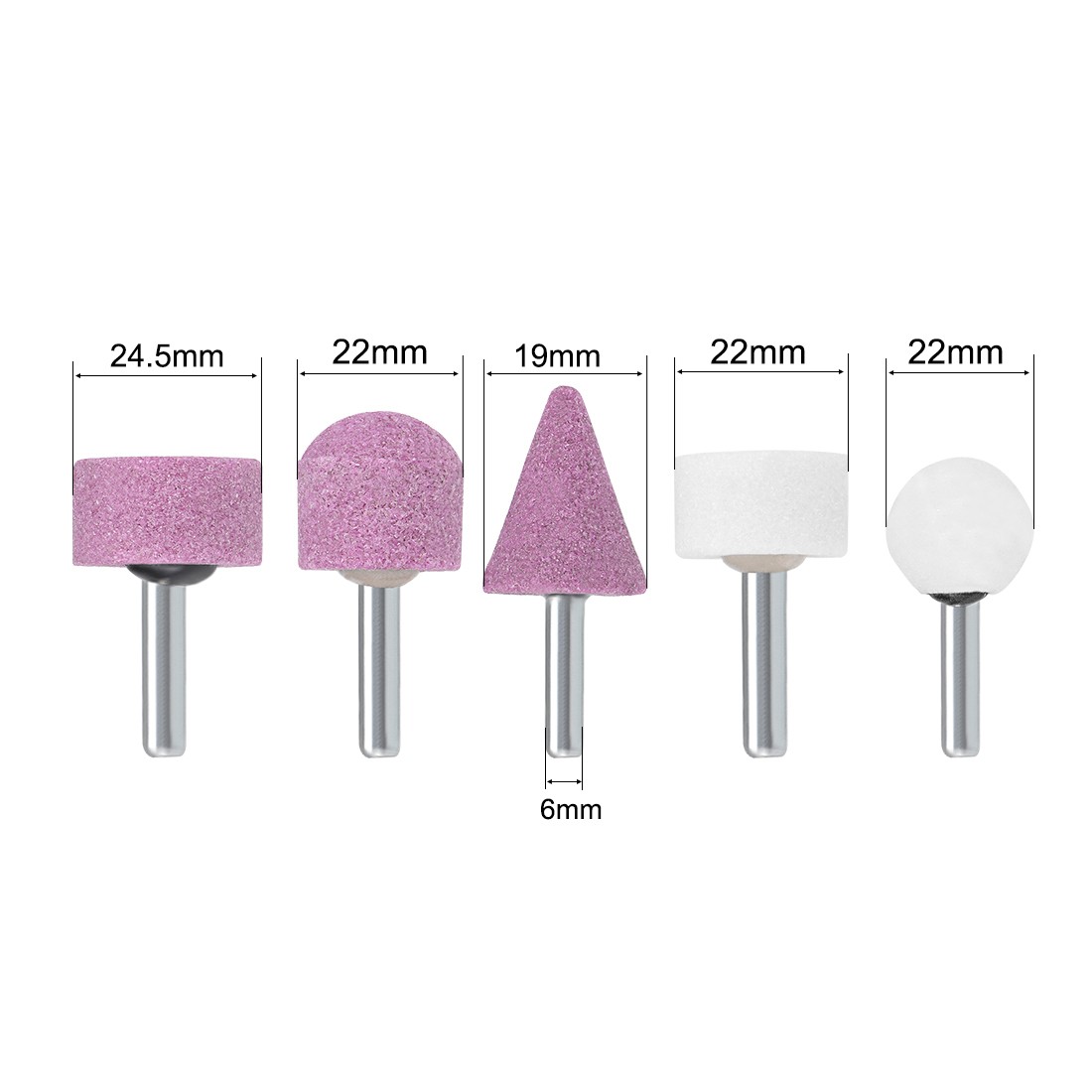 10Pcs Abrasive Stone Points Set Grinding Wheel Polishing Head Bit with 6mm Shank