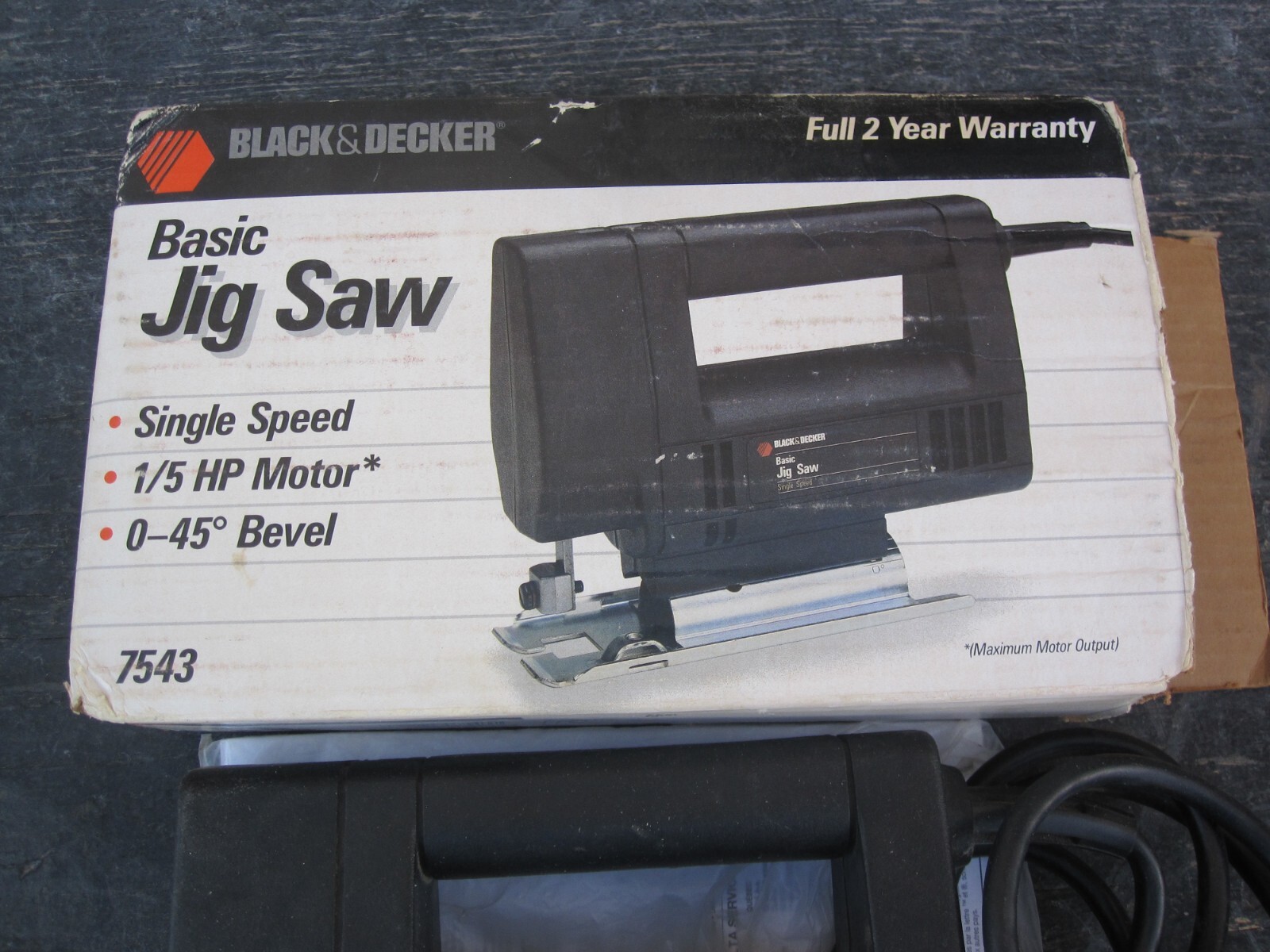 Black & Decker Corded Single Speed 2.2amps Jigsaw Model 7543 w Box VGC