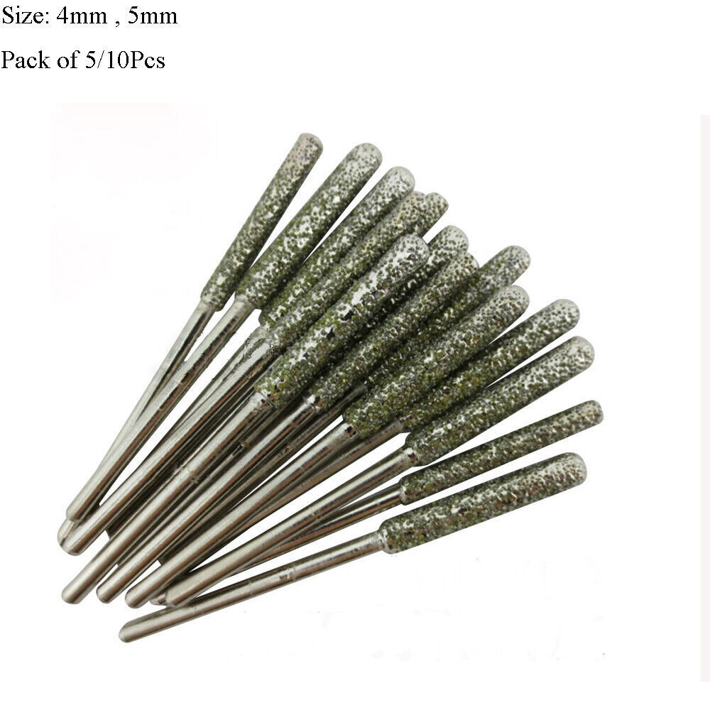 4mm 5mm Diamond Burr Drill Bit 1/8 » Shank Extra Long 36 Grit For Dremel Rotary