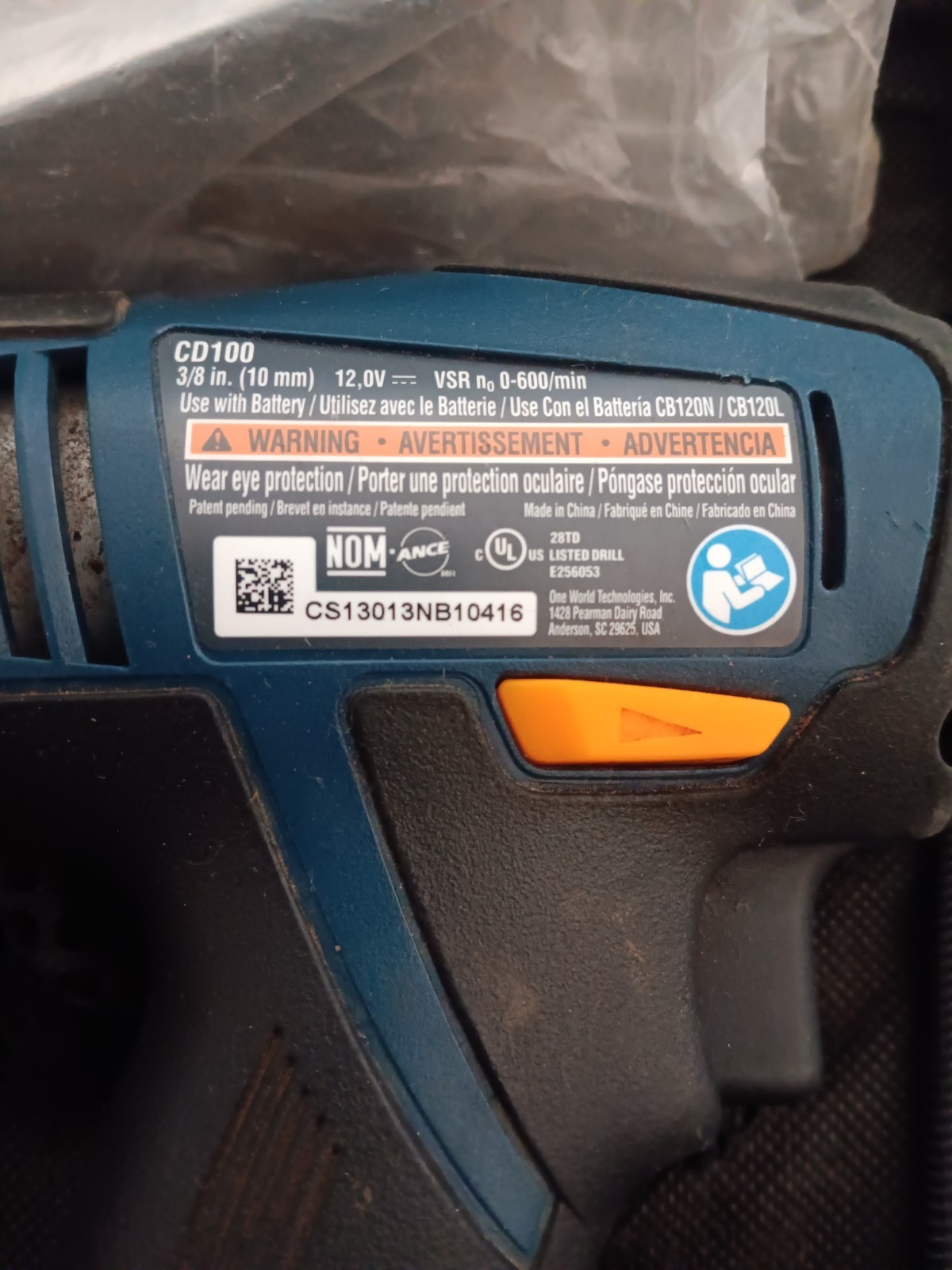 1Ryobi 12V Cordless Drill CD100 Set- Includes: Batteries, Case, Charger, Bits