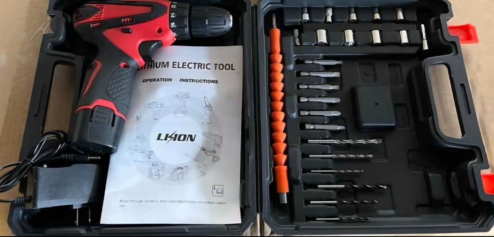 Rechargeable Lithium Battery Handheld Cordless Electric Drill Screwdriver Kit