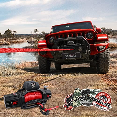 Synthetic Winch Rope – Cable Kit -32000LBS Winch Line with 1/2&Prime; X 85ft Red