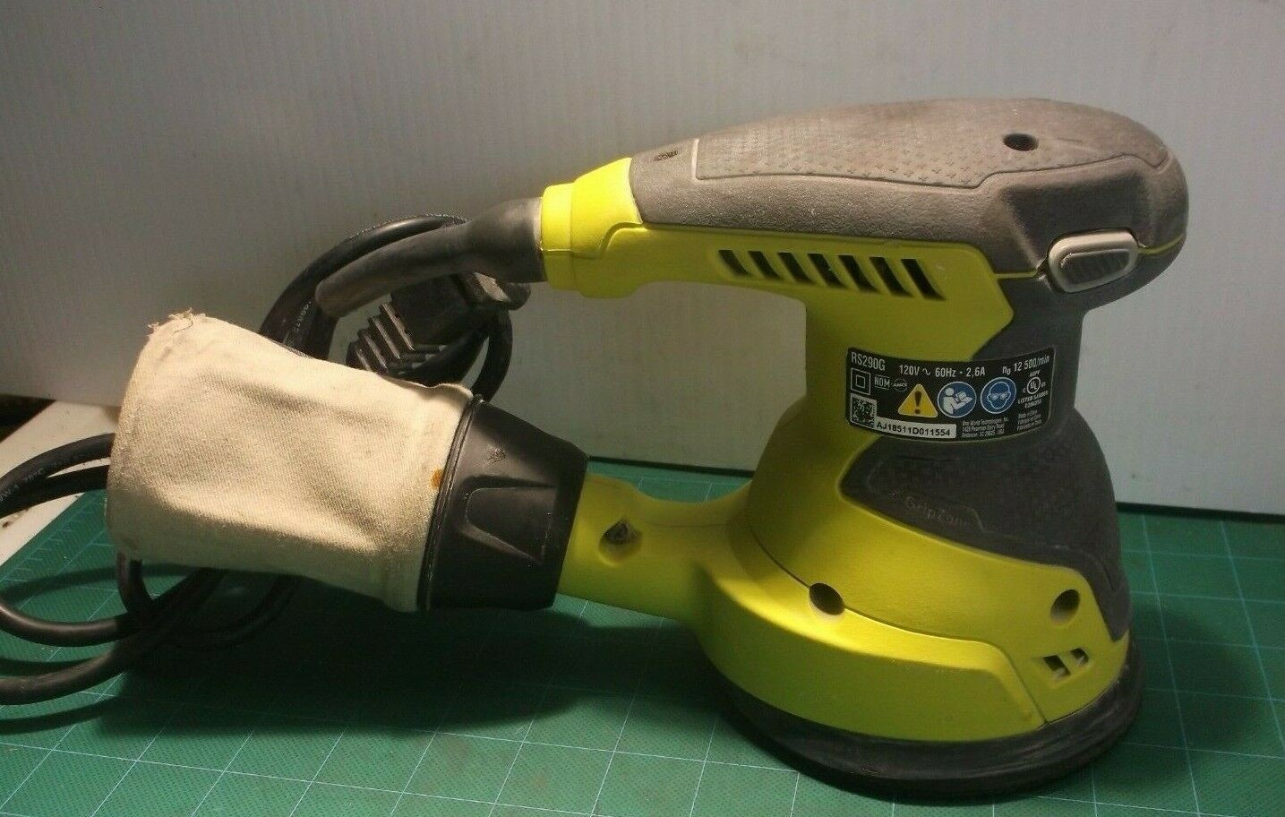 RS290G Ryobi 5&Prime; 120V 2.6 Amp Random Orbit Sander -Tested S/N: AJ18511D011554