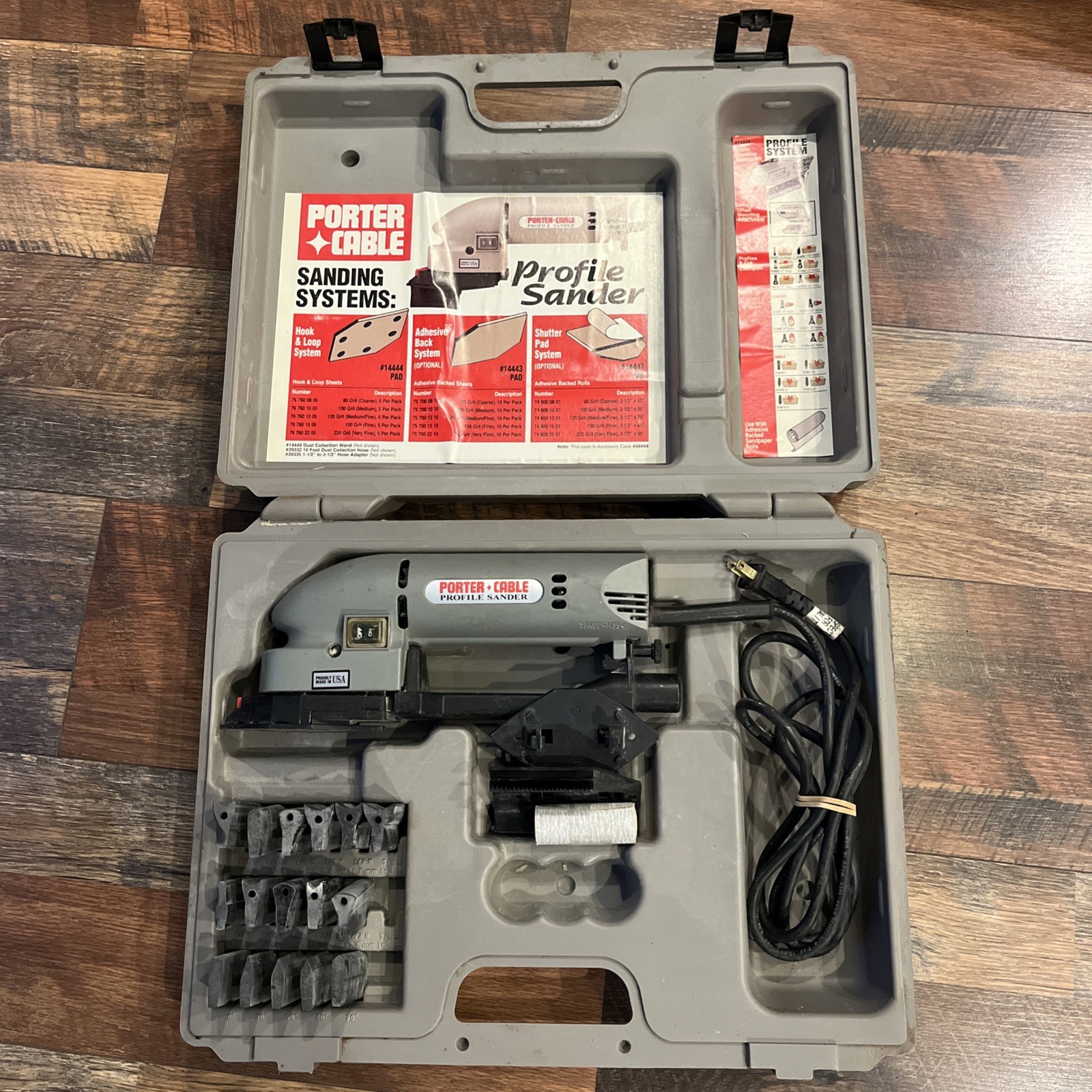 Porter Cable Profile Sander Kit Model 444 Detail Molding Set Made In USA