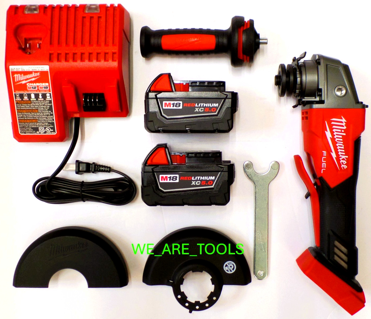 NEW Milwaukee M18 FUEL BARE 2880-20 Grinder, 2) 5.0 AH Battery 4 1/2 5&Prime;, Charger