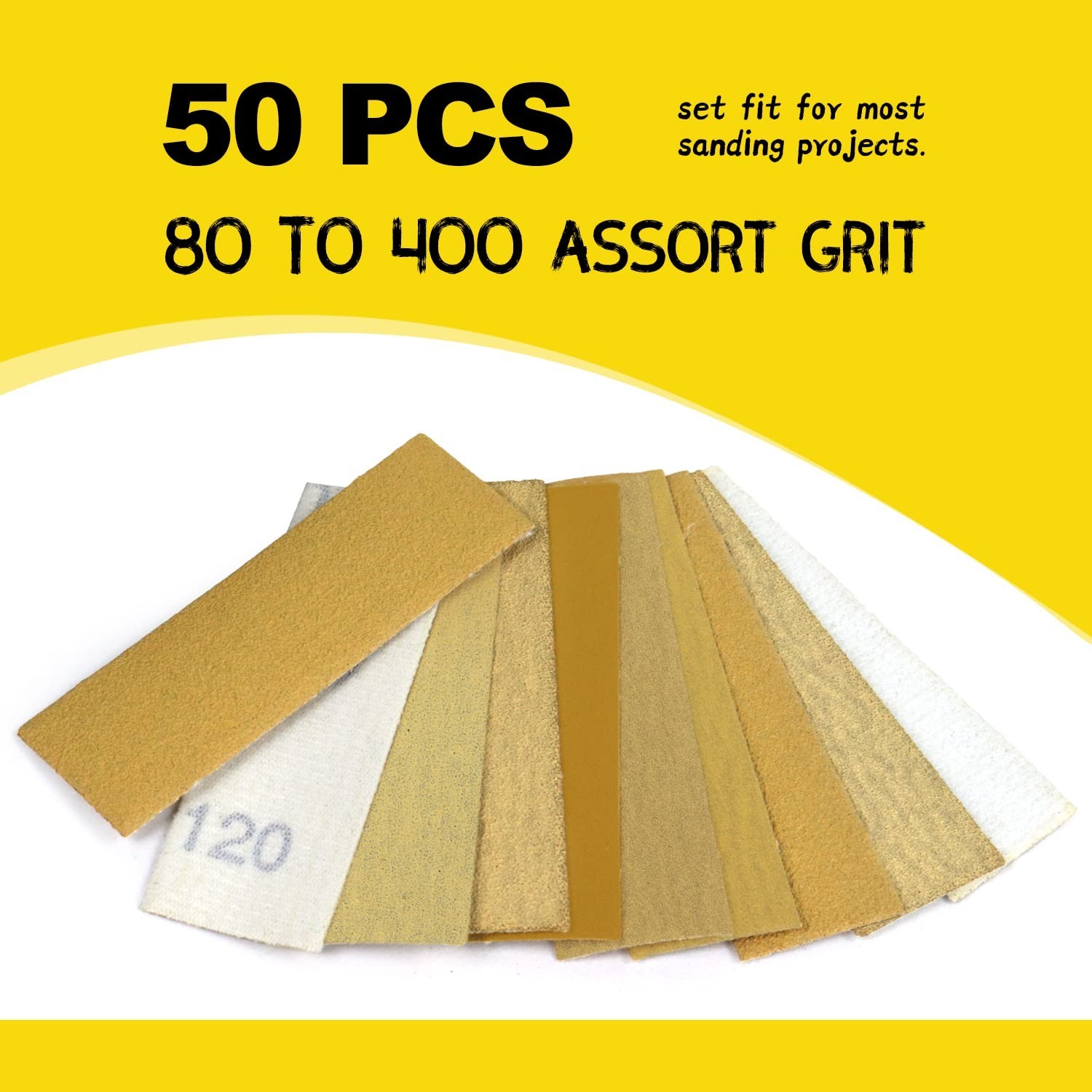 5-in-1 Detail Sander Kit 3.5” for Fine Wood Finishing – Includes 50 Grit Variety