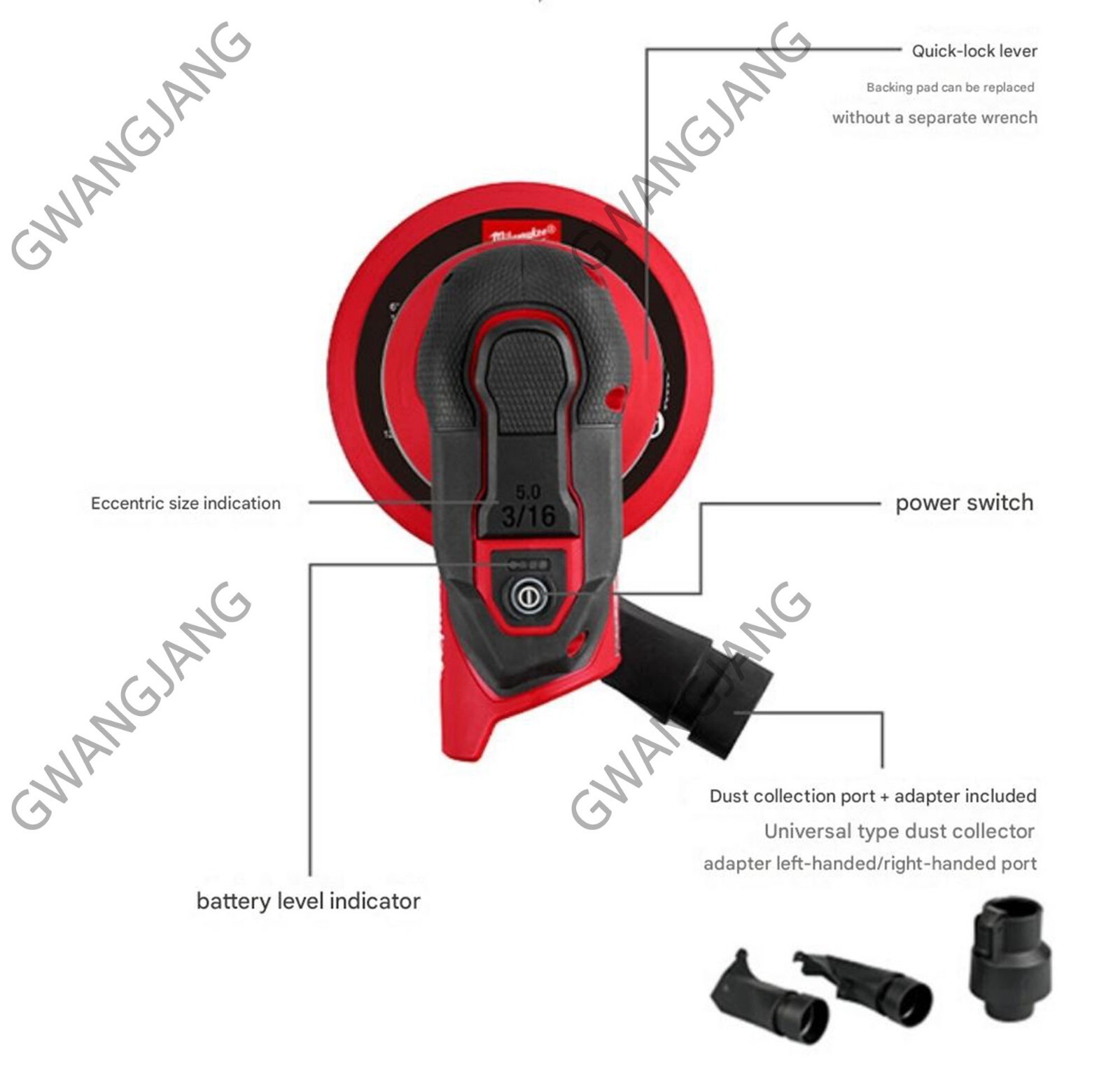 New Milwaukee M12 FROS50-0 150mm 6&Prime; Sander 5.0mm Orbit DIY Easy Hand New