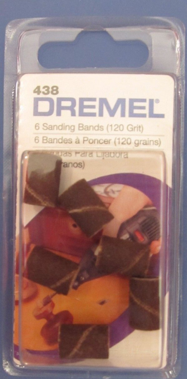 Dremel #438 1/4&Prime; 120 grit sanding bands 6 Pieces NEW