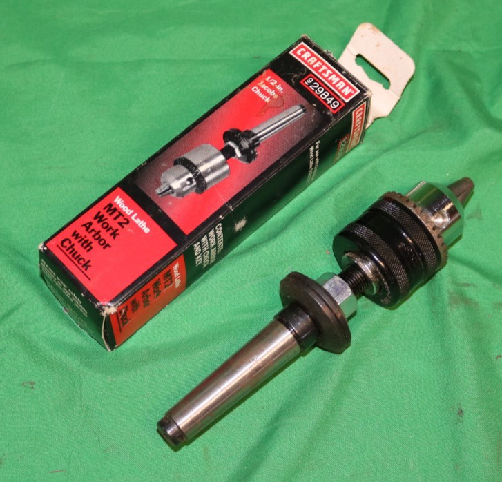 Craftsman Wood Lathe MT2 Work Arbor with Jacobs Chuck Morse Taper – 929849