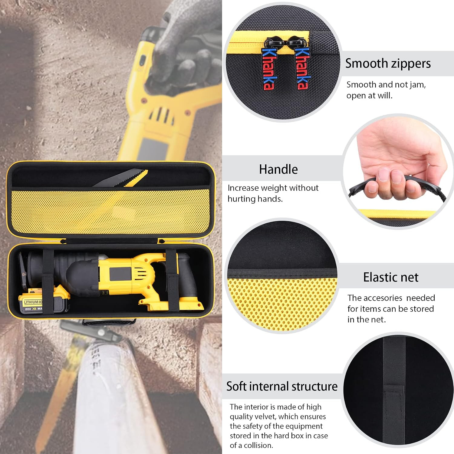 Hard Case for DEWALT DCS382B / DCS369B / DCS380B/ DCS380P1 Cordless Reciprocatin