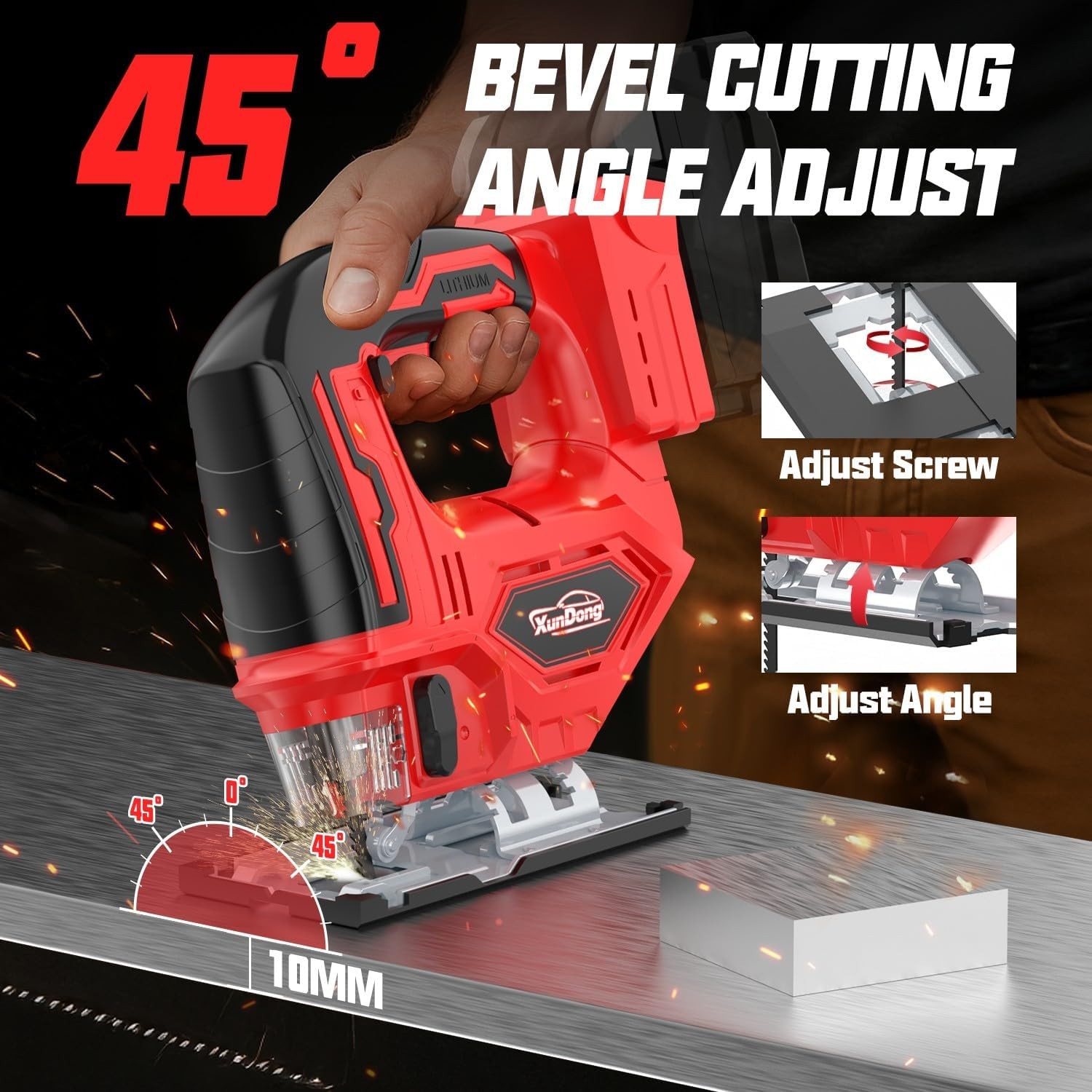 Cordless Jig Saw for Milwaukee 18V Battery Straight/Curve/Circle Wood Metal PVC