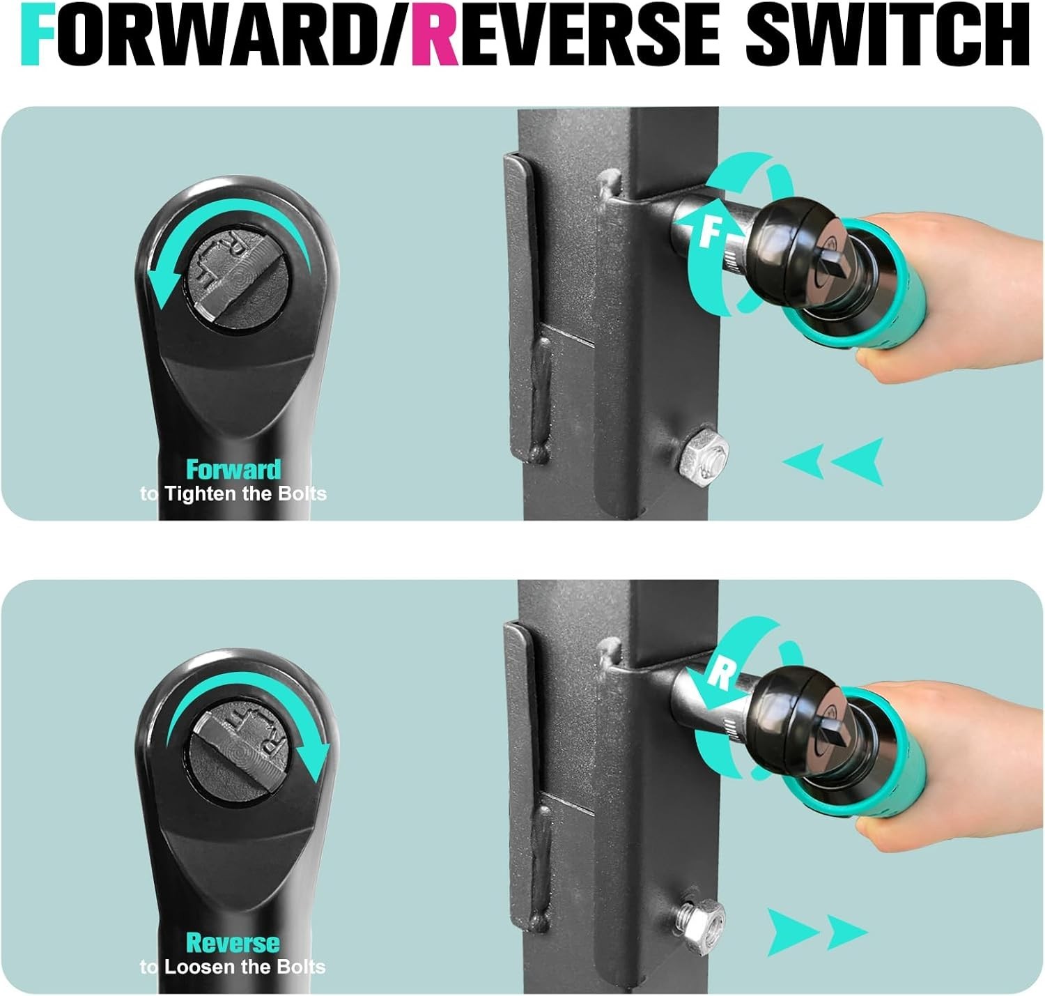 High Torque Cordless Ratchet Wrench Kit – 44 Ft-lbs with 2 Batteries & Charger