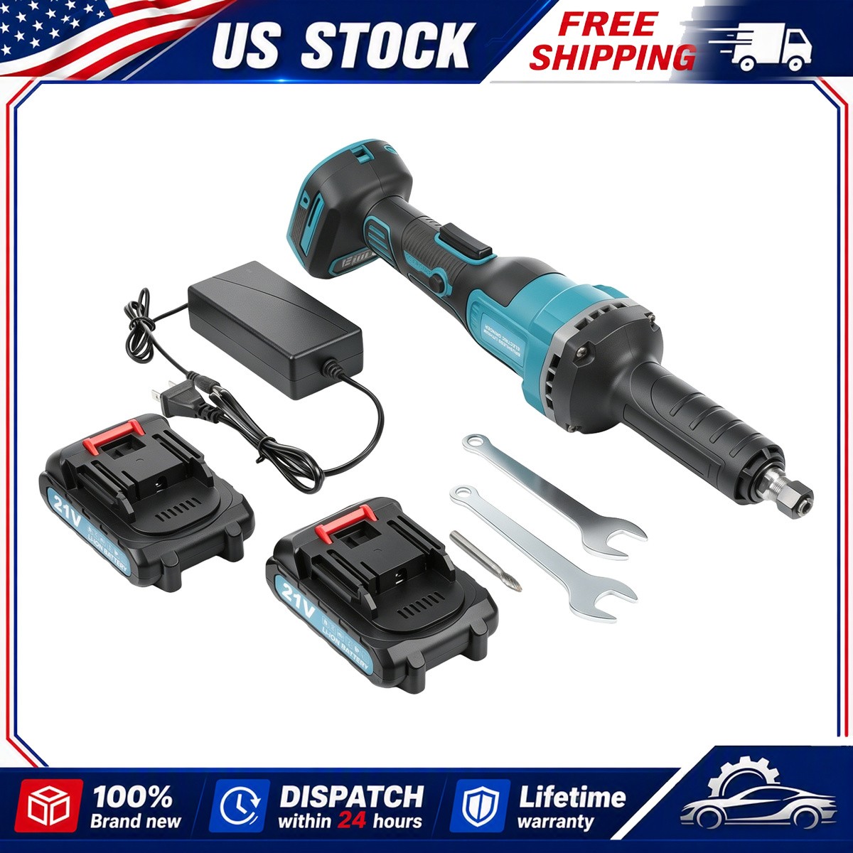 Straight Die Grinder Heavy Duty 1/4 Inch 25000RPM 21V GEARZAAR Professional Tool
