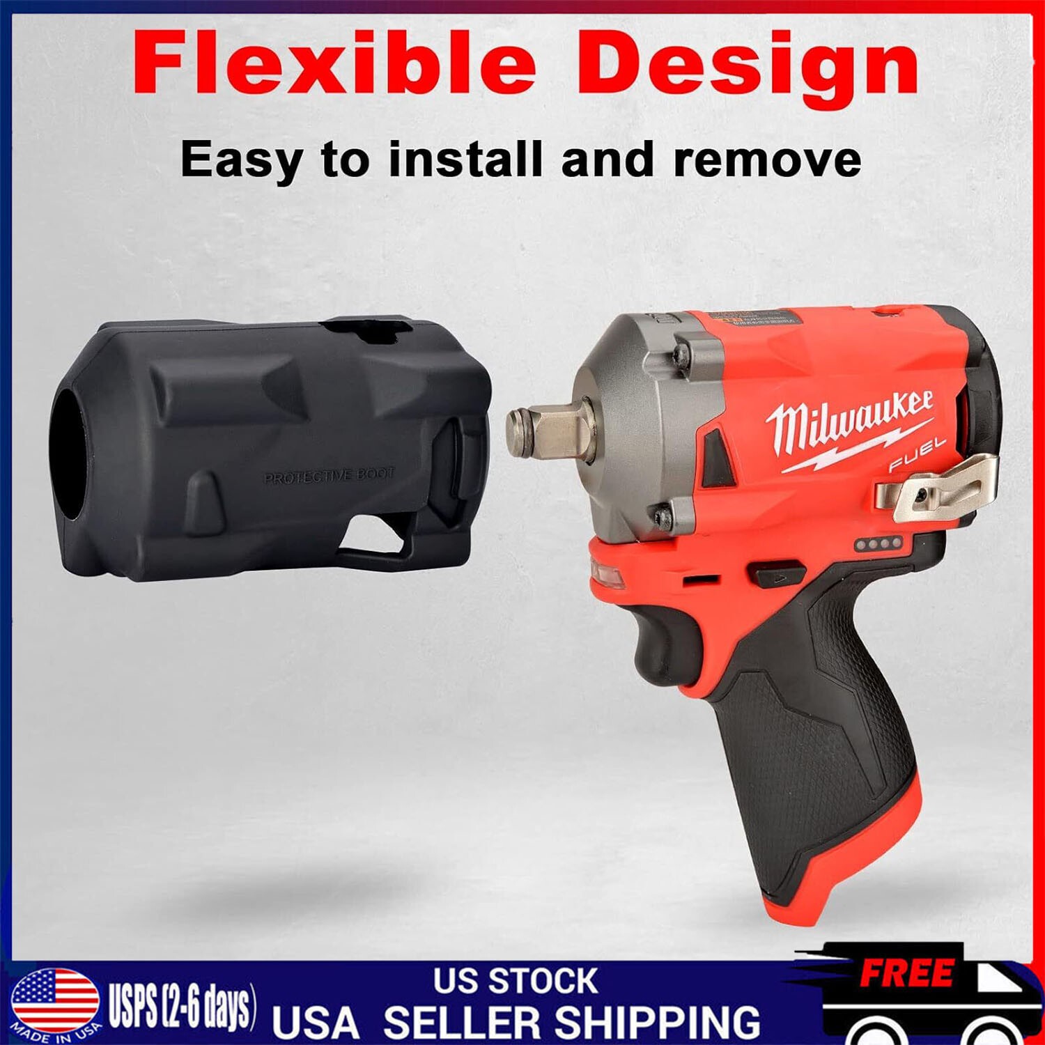 For Milwaukee M12 Fuel Stubby 49-16-2554 Impact Wrench Cover Protective Boot NEW
