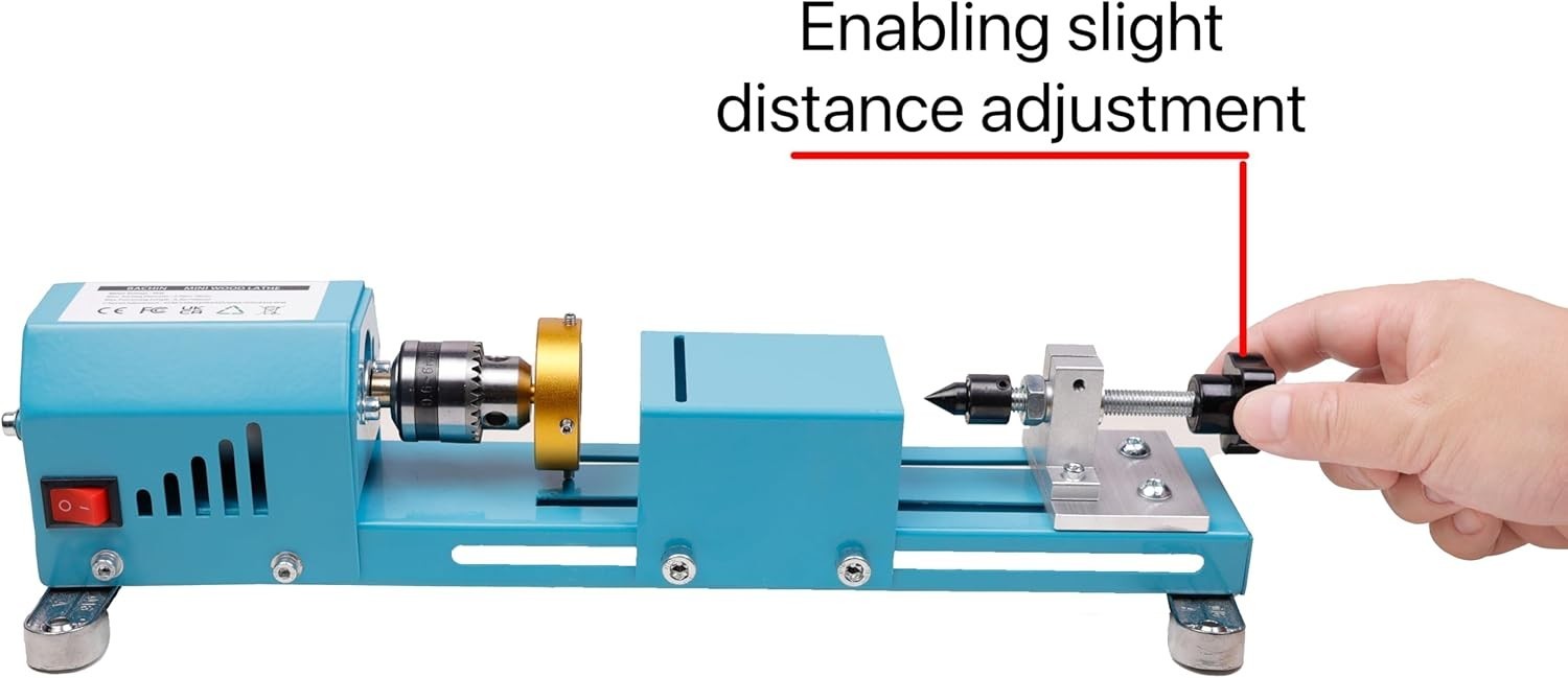 Mini Wood Lathe Machine Multi-Purpose with Accessories DIY Woodworking