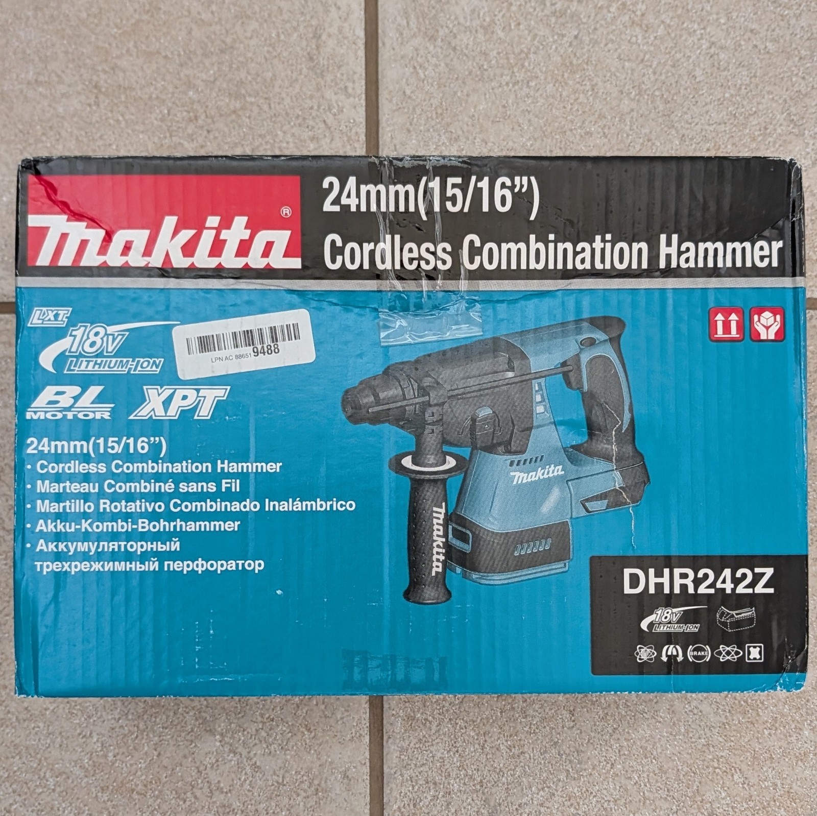 Makita DHR242Z 18V LXT brushless rotary hammer 15/16&Prime; without battery & charger