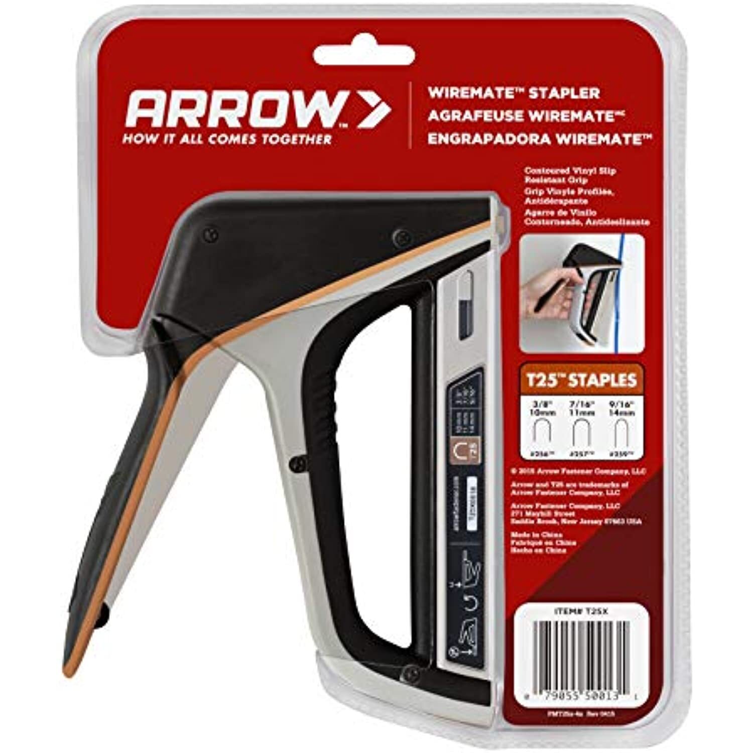Arrow T25X Wiremate Heavy Duty Staple Gun for Low Voltage Cables and Wires,