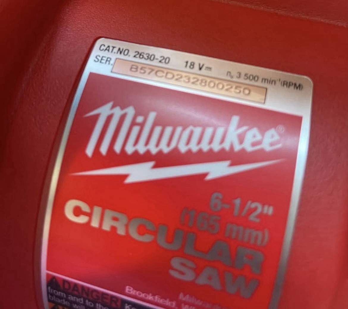 CERTIFIED WARRANTY Milwaukee M18 6-1/2 Circular Saw 2630-20 BLADE, GUIDE VAC